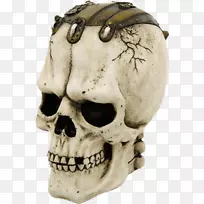 骷髅弗兰肯斯坦的怪物，人类骨骼，雕像-头骨怪物