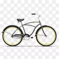 巡洋舰自行车电子自行车公司盛气凌人-绿色和深灰色