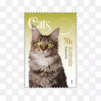 缅因州浣熊须猫邮票邮件-通缉邮票