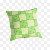 靠垫抛枕头绿色拼贴图案-板是美丽的装饰和美丽的图案。