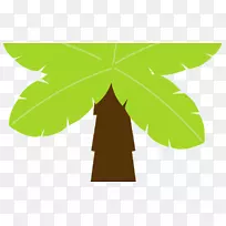 槟榔科树木剪贴画.手绘熊猫