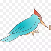 啄木鸟形形文字剪贴画-女鸟卡通