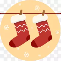 圣诞装饰品电脑图标礼品剪贴画-穿袜子的病人