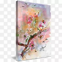 水彩画花卉设计油画水彩画油墨水彩画