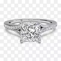 订婚戒指钻石切割公主可扩展桌面视图