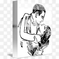 人类行为智人素描拥抱情侣