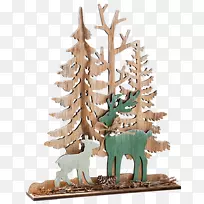 圣诞树驯鹿圣诞装饰木制品