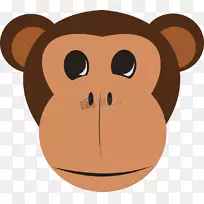 灵长类猿，小猴子，黑猩猩，剪贴画-猴子