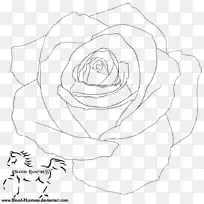 花园玫瑰线艺术花卉设计-设计