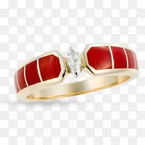 红宝石圣菲金工结婚戒指钻石红宝石