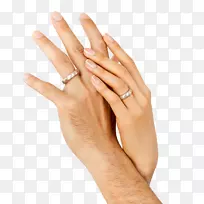 指甲手模型拇指结婚戒指-钉子