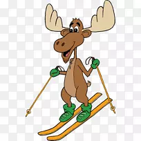 驼鹿滑雪运动剪辑艺术滑雪