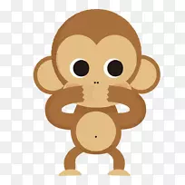 黑猩猩猴子动画剪贴画-猴子