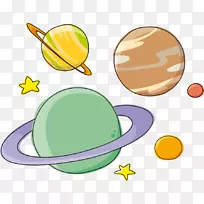 行星儿童画土星地球行星