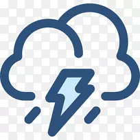 电脑图标用户界面天气符号剪辑艺术-雷雨图标