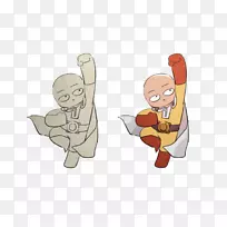 拇指卡通人类行为动物-一拳