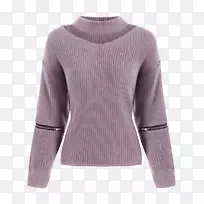羊毛衫袖紫色衣服.紫色