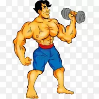 身体健康超级英雄体重训练剪贴画-霍曼
