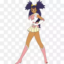 口袋妖怪黑白口袋妖怪黑色2和白色2虹膜灰烬Ketchum Serena-Pikachu