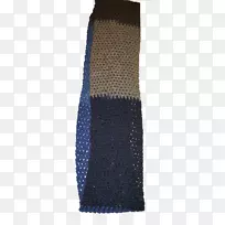 阿富汗花纹钩针头巾-蓝色围巾