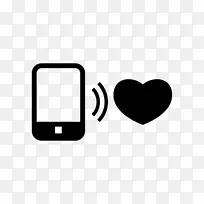 计算机图标电话呼叫移动电话-心脏