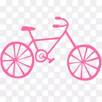 自行车剪影剪贴画-自行车