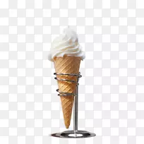 巧克力冰淇淋圆锥形圣代汉堡-冰淇淋