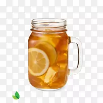 冰茶，梅森瓶，橙汁，泡菜，茶罐