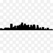 波士顿天际线剪影建筑剪贴画城市剪影