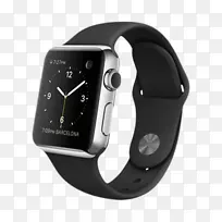 苹果手表系列1运动苹果手表38毫米太空黑匣子与空间黑色不锈钢链手镯-苹果手表