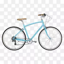 单速自行车跨过车架蓝灰色自行车