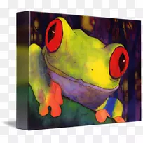 树蛙真蛙现代艺术丙烯酸涂料-青蛙