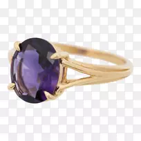 紫水晶耳环珠宝金戒指