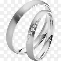 结婚戒指金白金亮戒指