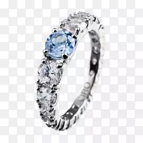 结婚戒指蓝宝石钻石戒指