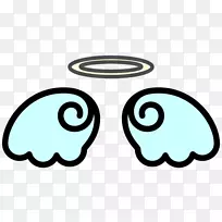 天使黑白剪影羽毛天使