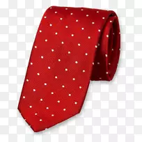 领带圆点红白丝