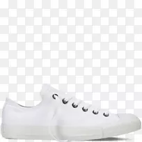 查克？泰勒全明星将白色的普林索尔鞋与白色的相间。