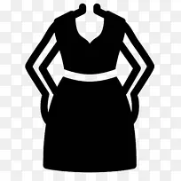 小黑裙电脑图标字体连衣裙