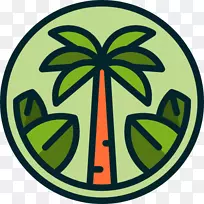 绿色电脑图标加州和平符号剪贴画沙滩景观
