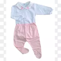 婴儿和幼童一件袖子睡衣紧身套装粉红色m-coroaRosa