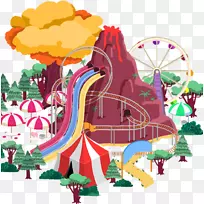 游乐园经济儿童剪贴画-露娜公园
