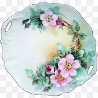 平板花卉设计陶瓷餐具.板