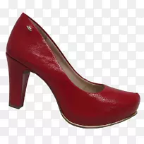 红色高跟鞋庭院鞋革-女性