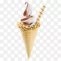 冰淇淋圆锥形圣代巧克力冰淇淋奇奎尼奥高粱冰淇淋