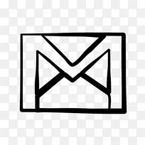 电脑图标电子邮件弹跳地址Gmail符号-黑色邮件
