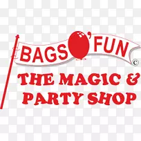 魔术和派对购物袋，派对商店，魔术店标志，字体-城镇贸易商，商业大亨
