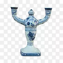 陶瓷花瓶蓝白陶俑奖杯花瓶