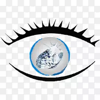 眼线牌钻石夹艺术.眼睛