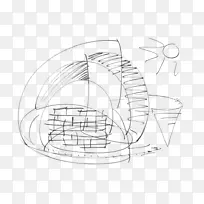 气象工程气候博物馆素描设计